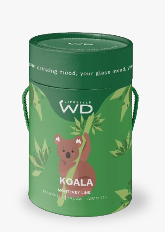 WD Lifestyle - Pichet en verre avec figurine Koala - 1,5 L